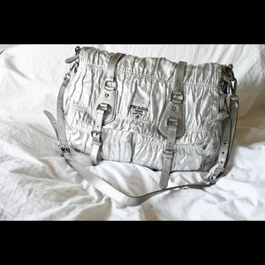 Authentic Prada Cervo Gaufre Leather Messenger Bag